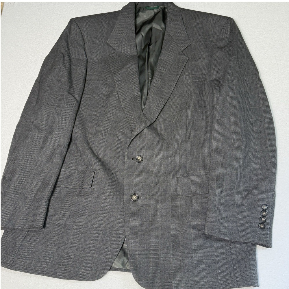 Austin Reed Blazer Sport Coat Mens 44L Gray Check‎ Wool